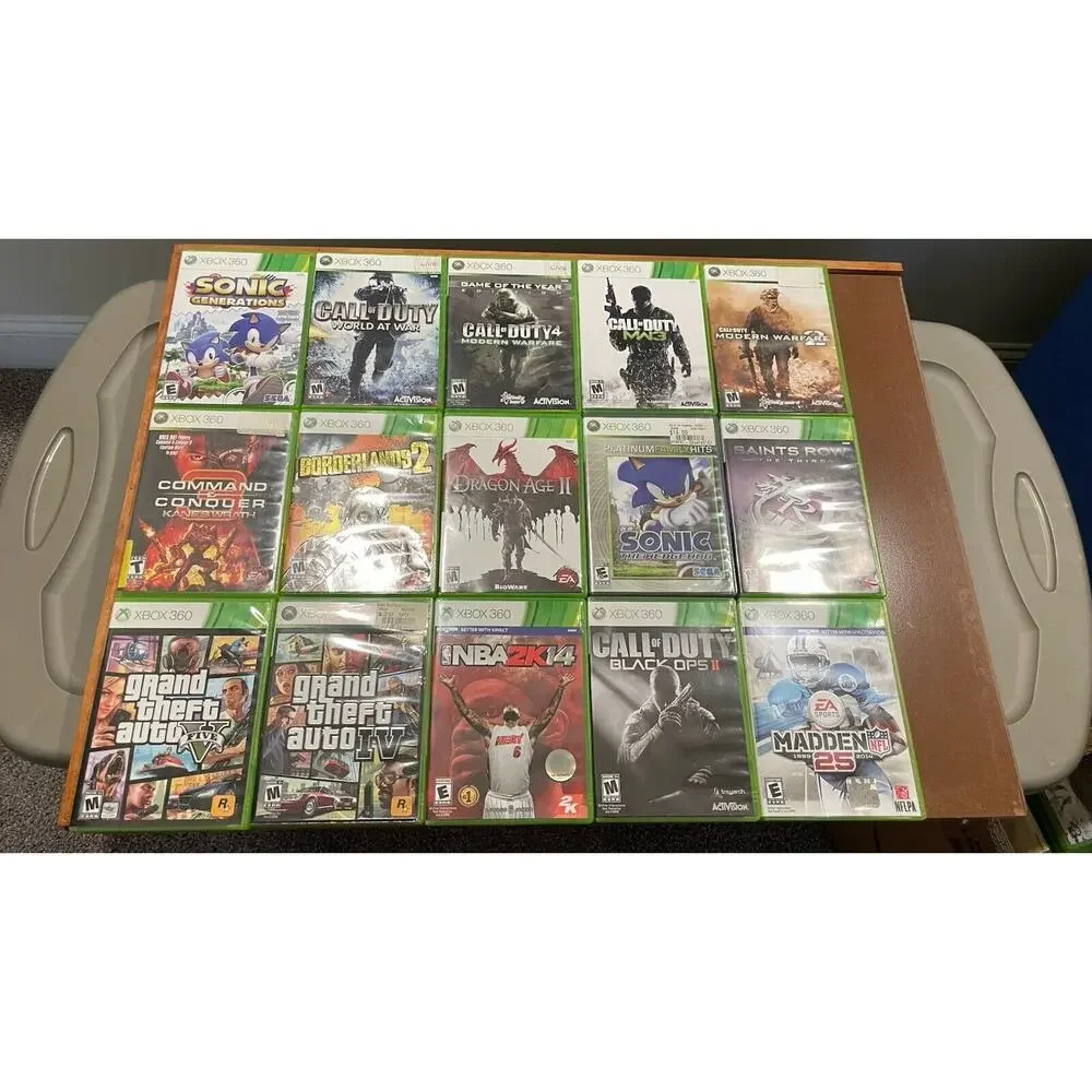 Xbox 360 Video Game Lot Bundle of 34 Microsoft Sports Fantasy Action CIB